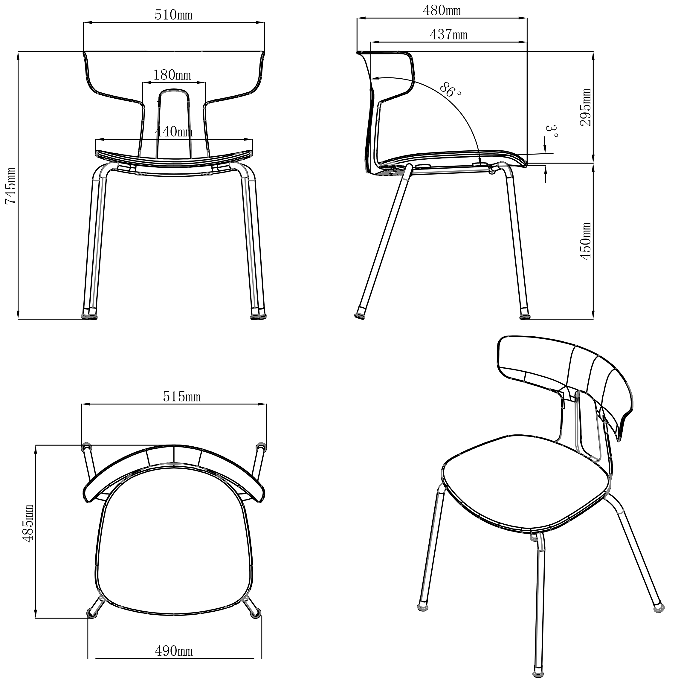 Lily Student Chair - Year 10+ | SH45cm - Chair - Student | Echelon Workplaces | Office Furniture