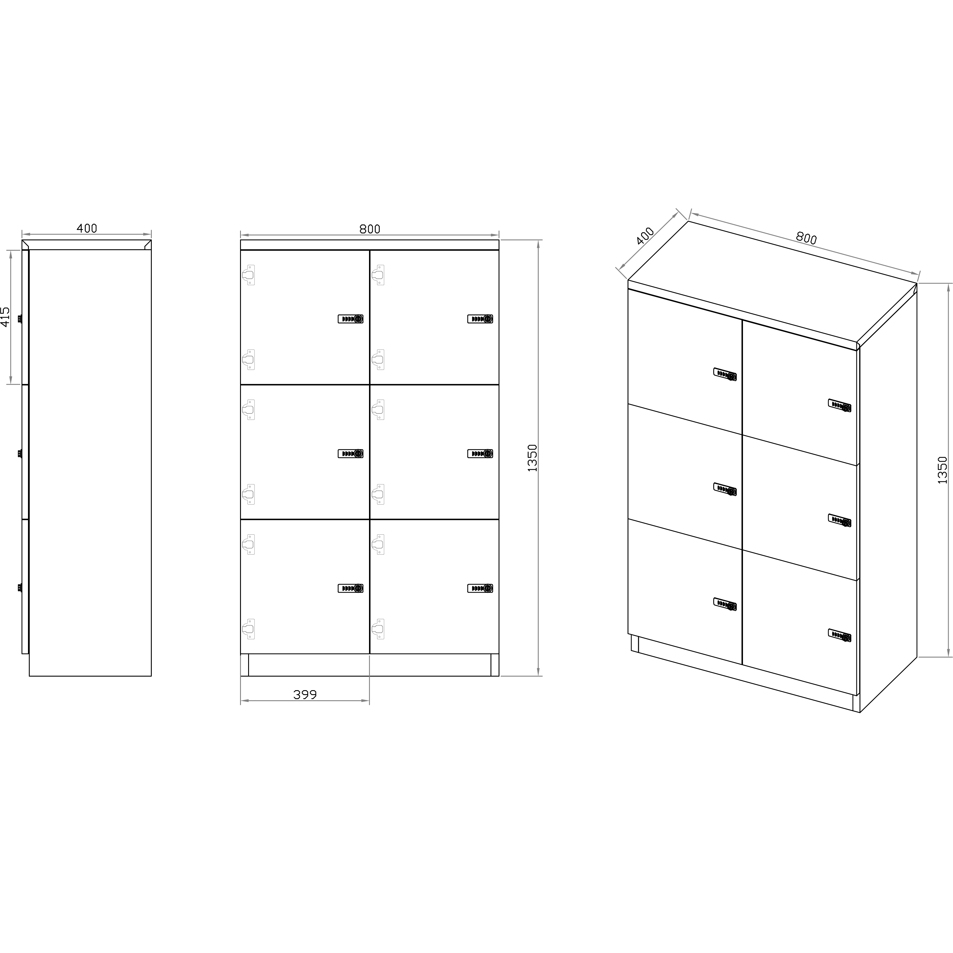 Outdoor - 6 x Door Locker | Locker | Inspired Playbook